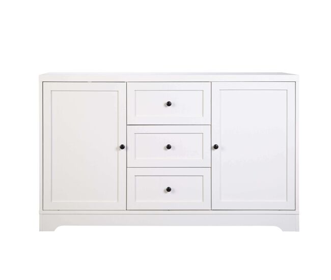 Mueble de comedor aparador salón ottavia estilo contemporáneo 2 puertas 3 cajones color blanco 120 cm