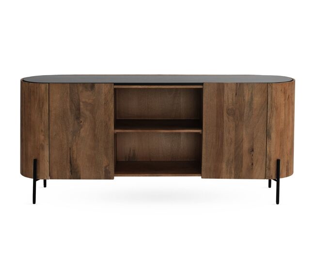 Aparador con forma elíptica 2 puertas madera de mango