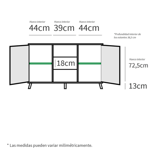 Aparador Oslo Carvalho Dourado com 3 Gavetas e 2 Portas com Portas e Gavetas de Abertura por Pressão, Carvalho Dourado, 140 cm Aparador Oslo Carvalho Dourado com 3 Gavetas e 2 Portas com Portas e Gavetas de Abertura por Pressão, Carvalho Dourado, 140 cm