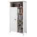 Buffet Alto Cocina con Botellero Coper 1 Puerta 9 estantes Buffet Alto Cocina con Botellero Coper 1 Puerta 9 estantes Blanco/ Madera