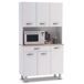 Armario Buffet de Cocina con 6 Puertas Armario Buffet de Cocina con 6 Puertas Blanco/ Madera