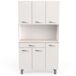 Armario Buffet de Cocina con 6 Puertas Armario Buffet de Cocina con 6 Puertas Blanco/ Madera