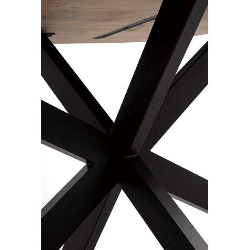 Mesa de jantar oval em madeira de acácia