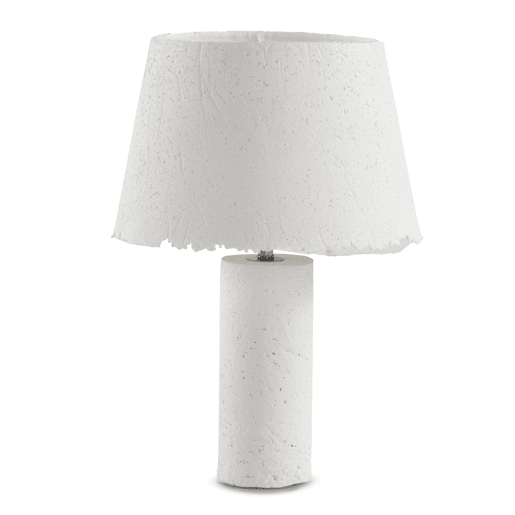 Candeeiro de mesa com base e abajur em papel maché Candeeiro de mesa com base e abajur em papel maché