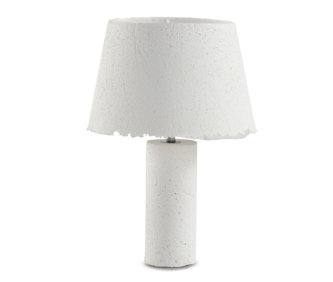 Lámpara de sobremesa con base y tulipa de papel maché