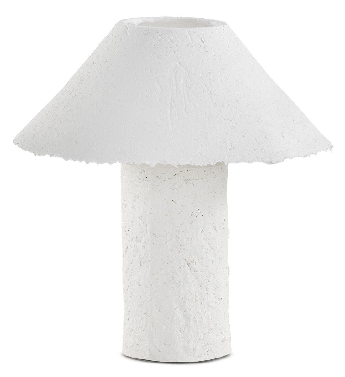 Lámpara de sobremesa con base y tulipa de papel maché