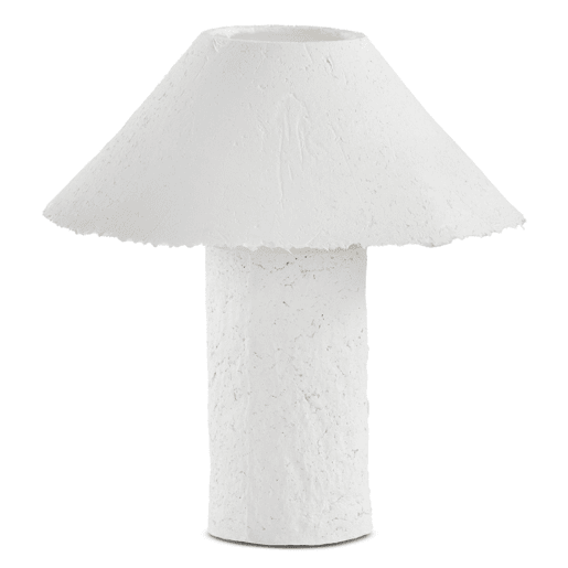 Candeeiro de mesa com base e abajur em papel maché