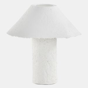 Candeeiro de mesa com base e abajur em papel maché