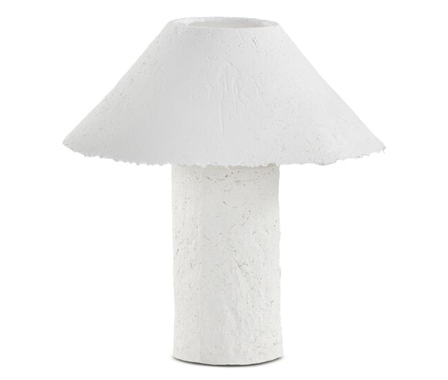 Lámpara de sobremesa con base y tulipa de papel maché