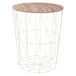 Mesa de Centro Kumi Diseño Melamina y Metal 47x47 Mesa de Centro Kumi Diseño Melamina y Metal 47x47 Blanco/ Madera