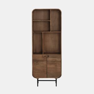 Estante em madeira maciça de manga com 2 portas