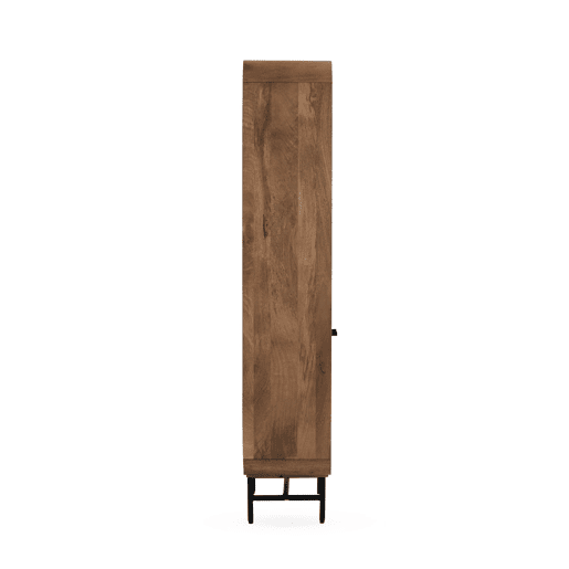 Estante em madeira maciça de manga com 2 portas