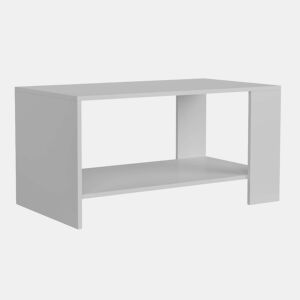 Veja Mesa de Centro para Sala de Estar e Jantar em Estilo Contemporâneo em Branco Fosco 90x46 cm