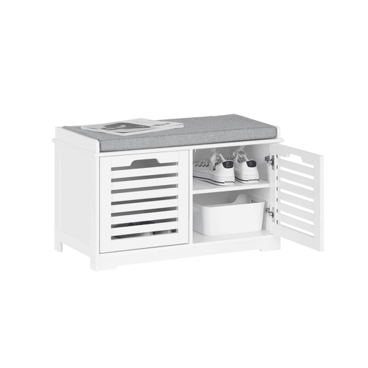 Banco para sapatos com 2 portas FSR23-II-W SoBuy PT
