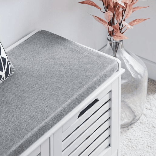 Banco para sapatos com 2 portas FSR23-II-W SoBuy PT