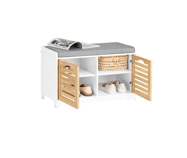 Banco zapatero con 2 puertas fsr23-ii-wn sobuy es