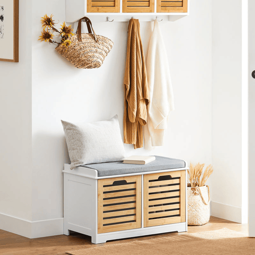 Banco para sapatos com 2 portas FSR23-II-WN SoBuy PT