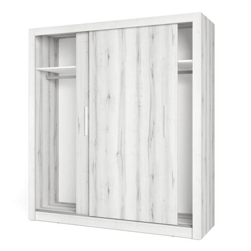Guarda-roupa Sava para quarto estilo contemporâneo em branco Albo com 2 portas de correr 182x201 cm Guarda-roupa Sava para quarto estilo contemporâneo em branco Albo com 2 portas de correr 182x201 cm