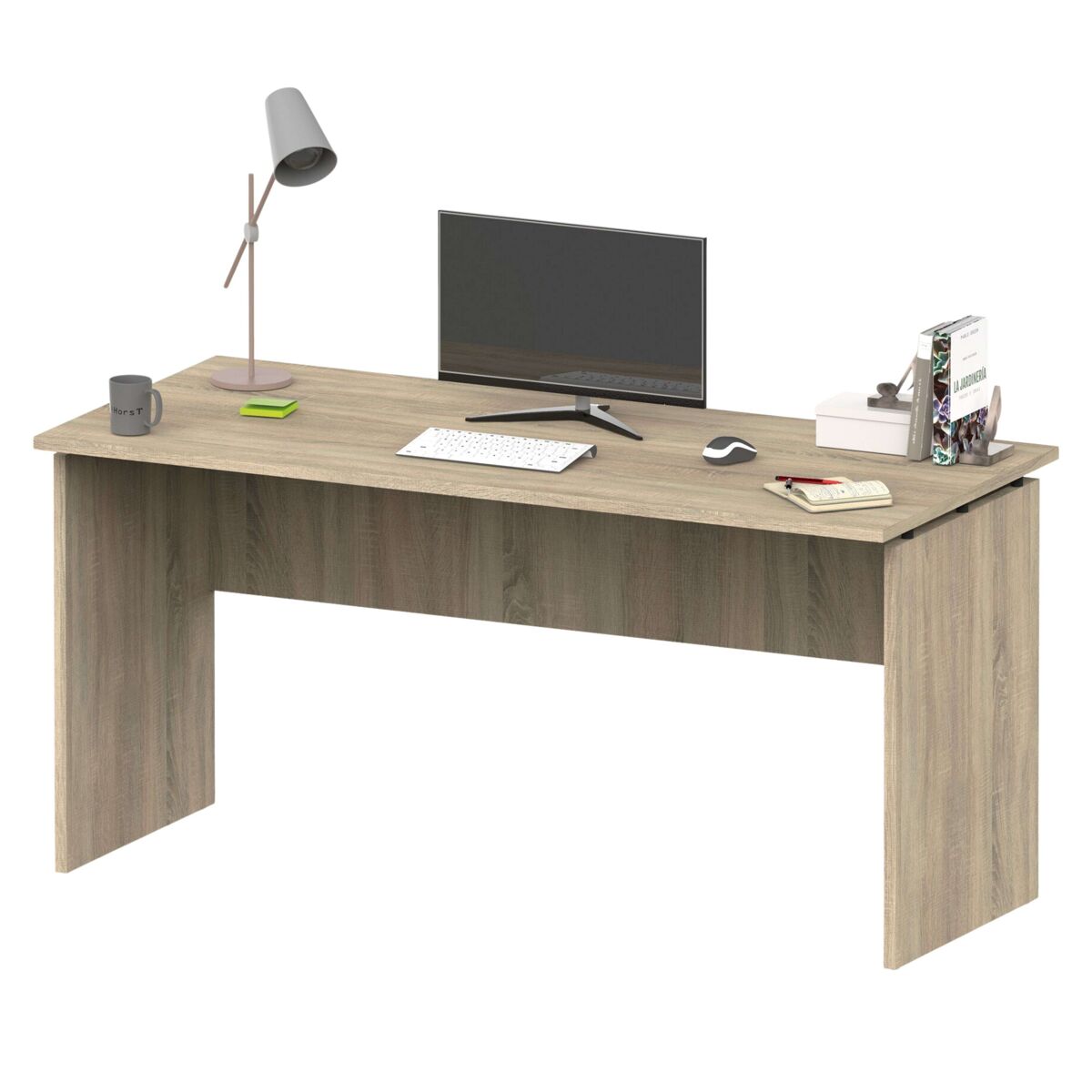 Mesa escritorio rivoli moderno color roble cambrian 155 cm