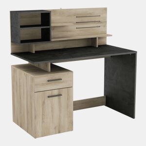 Mesa Industrial Malícia em Carvalho Kronberg e Cor Calçada 122x123x60 cm
