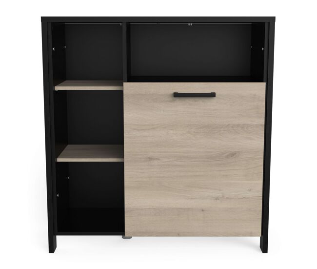 Mueble Microondas Industriale para Cocina Roble Krokberg y Negro 96x101cm