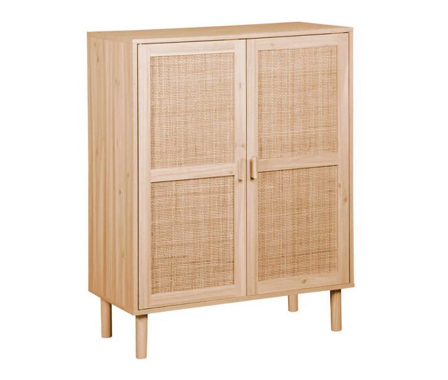 Consola baja décor 2 puertas natural 110x80x40 cm adec