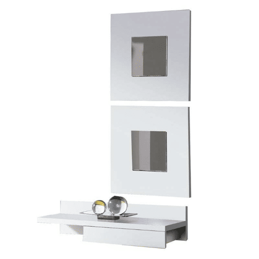 Móveis de corredor Cajun com 2 espelhos brancos de 70 cm
