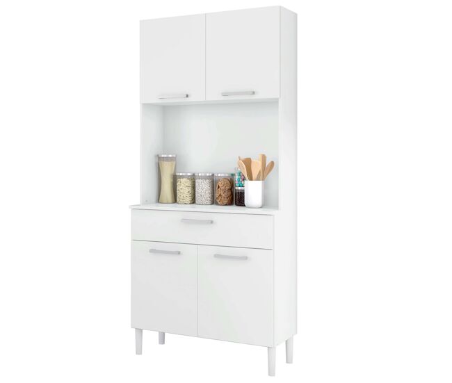 Armario Cocina Aparador 4 Puertas 1C Blanco 80x180 cm