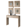 Console de corredor Lupe com 4 espelhos 100x76x30cm Carvalho Cambriano