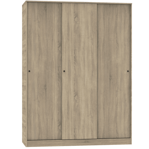 Grande guarda-roupa tibetano com 3 portas de correr em carvalho cambriano, branco fosco ou carvalho e branco 150x200 cm