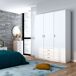 Armario ropero Roma 3 puertas 3 cajones dormitorio Armario ropero Roma 3 puertas 3 cajones dormitorio Blanco