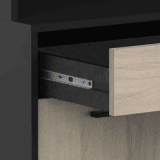 Buffet de cozinha Napoli com portas sanfonadas em carvalho e preto 84x177x40 cm Buffet de cozinha Napoli com portas sanfonadas em carvalho e preto 84x177x40 cm