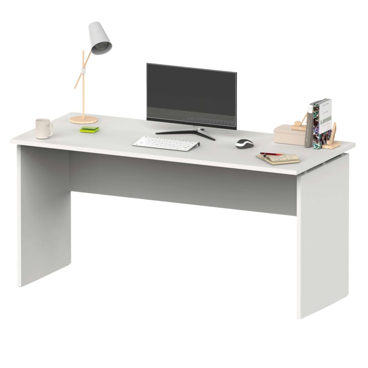 Mesa escritorio rivoli moderno color blanco mate 155 cm