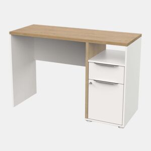 Mesa de escritório Acces em carvalho Hamilton e branco fosco 117 cm