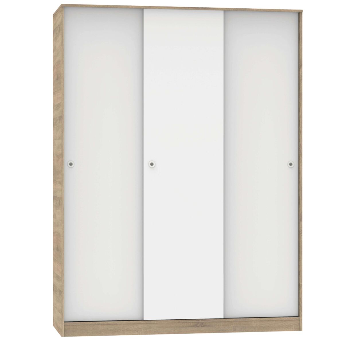 Armario grande tibet con 3 puertas correderas roble cambrian, blanco mate o roble y blanco 150x200cm