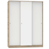 Grande guarda-roupa tibetano com 3 portas de correr em carvalho cambriano, branco fosco ou carvalho e branco 150x200 cm