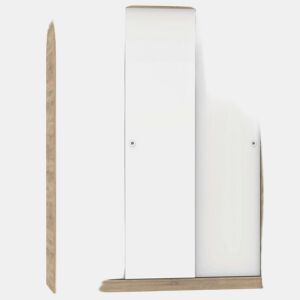 Grande guarda-roupa tibetano com 3 portas de correr em carvalho cambriano, branco fosco ou carvalho e branco 150x200 cm