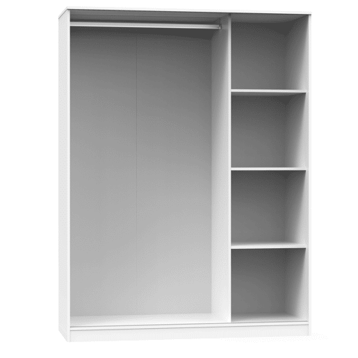 Grande guarda-roupa tibetano com 3 portas de correr em carvalho cambriano, branco fosco ou carvalho e branco 150x200 cm Grande guarda-roupa tibetano com 3 portas de correr em carvalho cambriano, branco fosco ou carvalho e branco 150x200 cm