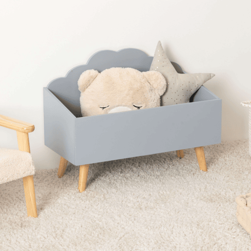 Cloud Douceur Melamina Caixa de armazenamento infantil cinza e carvalho 58 cm Cloud Douceur Melamina Caixa de armazenamento infantil cinza e carvalho 58 cm