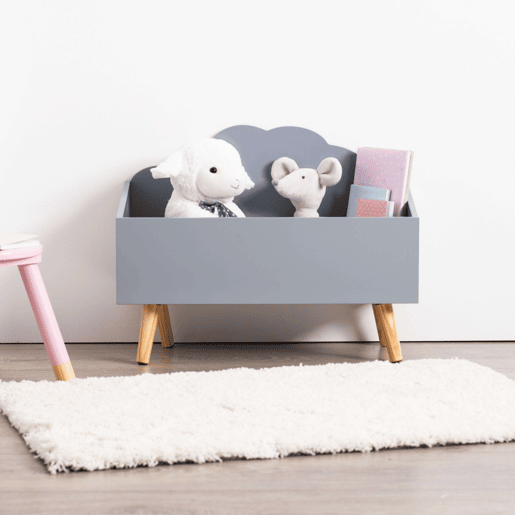 Cloud Douceur Melamina Caixa de armazenamento infantil cinza e carvalho 58 cm Cloud Douceur Melamina Caixa de armazenamento infantil cinza e carvalho 58 cm
