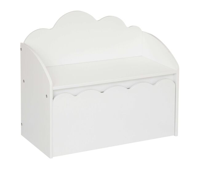 Banco infantil con cajón y almacenaje interior nube douceur 60 cm, blanco