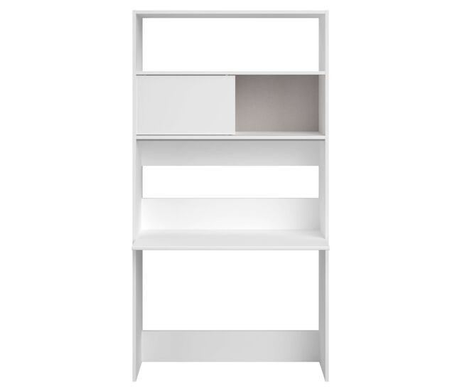 Escritorio oficina queen con estanteria color blanco 105 cm