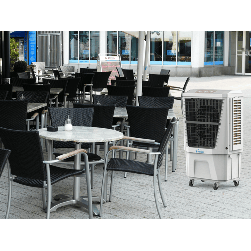 Ar condicionado com almofada evaporativa tripla, 3 velocidades, temporizador (24h) e oscilação automática Ar condicionado com almofada evaporativa tripla, 3 velocidades, temporizador (24h) e oscilação automática