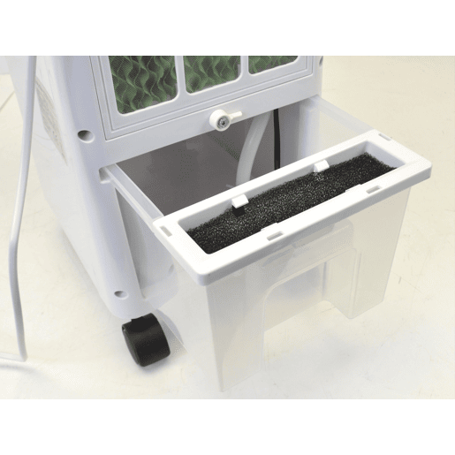 Arrefecedor evaporativo compacto com persianas dobráveis Design compacto. 60W. Caudal: 350m3h. Arrefecedor evaporativo compacto com persianas dobráveis Design compacto. 60W. Caudal: 350m3h.