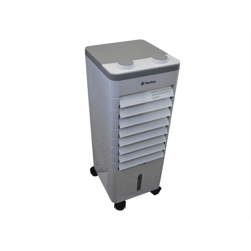 Arrefecedor evaporativo compacto com persianas dobráveis Design compacto. 60W. Caudal: 350m3h. Arrefecedor evaporativo compacto com persianas dobráveis Design compacto. 60W. Caudal: 350m3h.