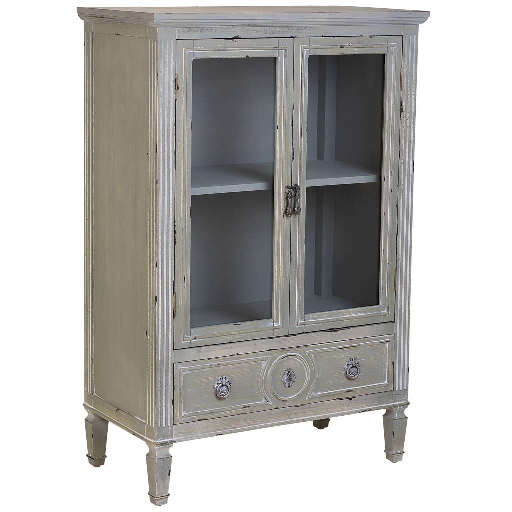 Vitrina de madera con 1 cajón