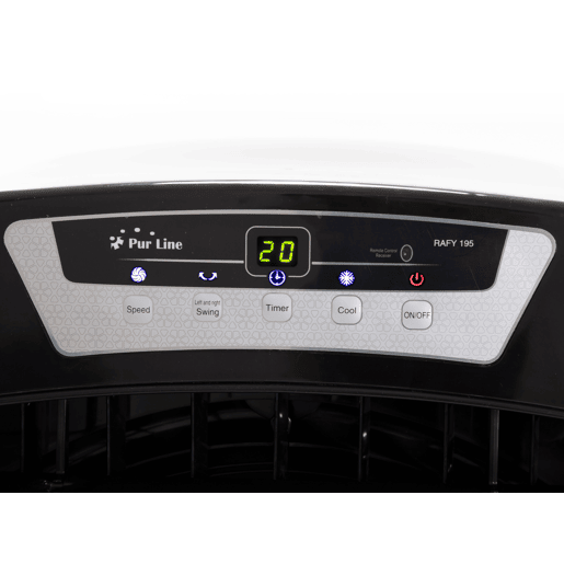Arrefecedor evaporativo com painel LED, 3 velocidades, temporizador e oscilação automática