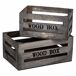 Cajones de madera set 2 piezas Cajones de madera set 2 piezas Gris
