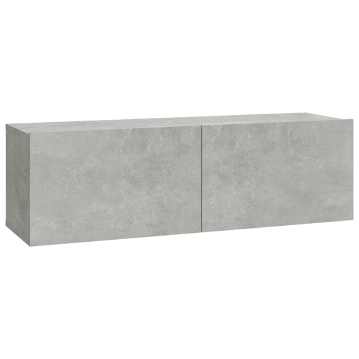 móveis de TV - Armários TV parede 2pcs 100x30x30cm madeira cinza cimento