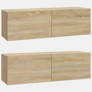 Móveis parede TV - Armários TV 2pcs 100x30x30 cm derivados madeira sonoma